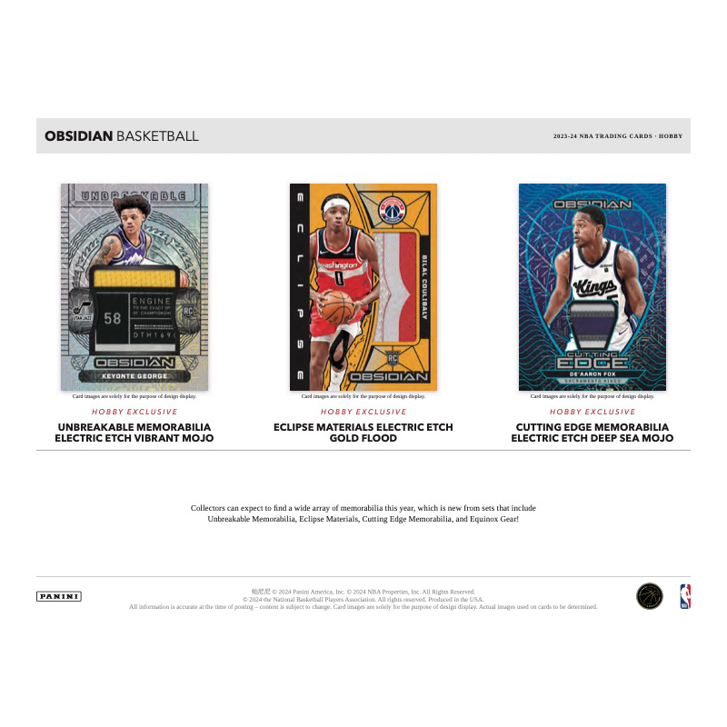 2023/24 Panini Obsidian Basketball Hobby 12 Box Case