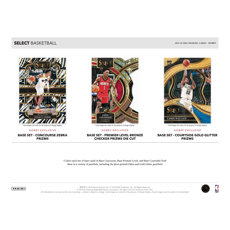 2023/24 Panini Select Basketball Hobby 12 Box Case