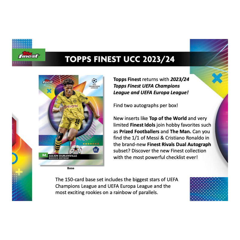 2023/24 Topps Finest UEFA Club Competitions Soccer Hobby Box