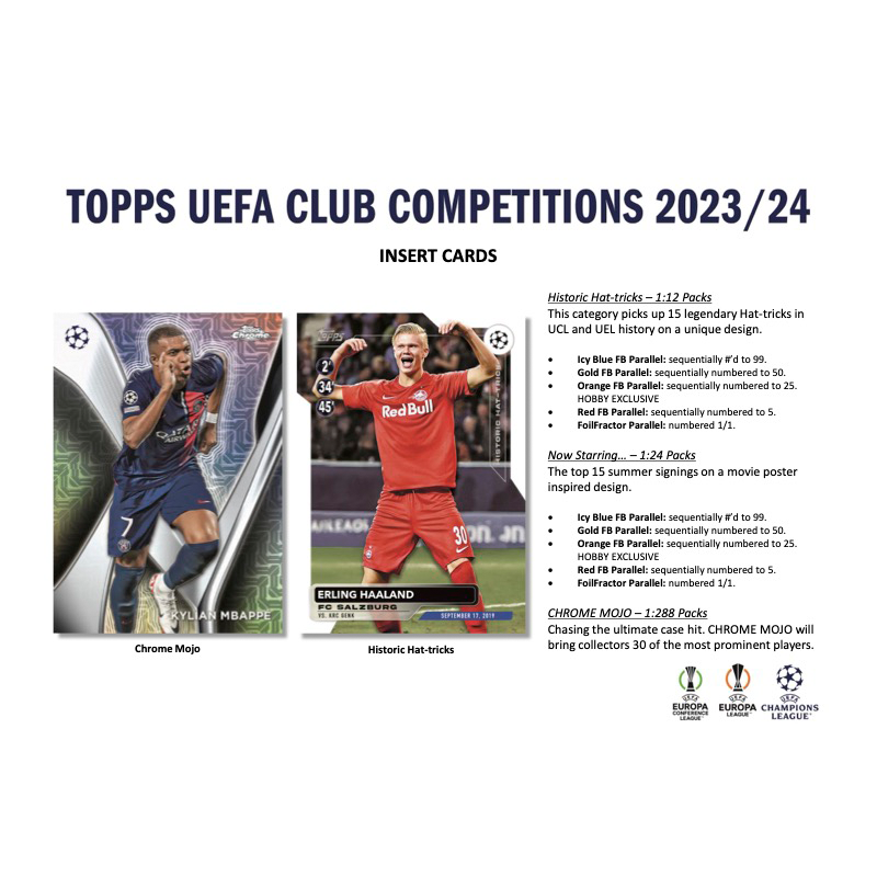 2023/24 Topps UEFA Competitions Club Soccer Hobby 12 Box Case