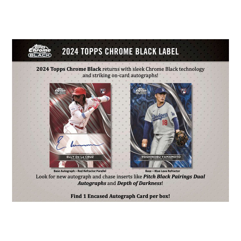 2024 Topps Chrome Black Baseball Hobby 12 Box Case