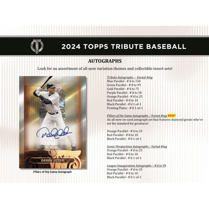 2024 Topps Tribute Baseball Hobby 6 Box Case