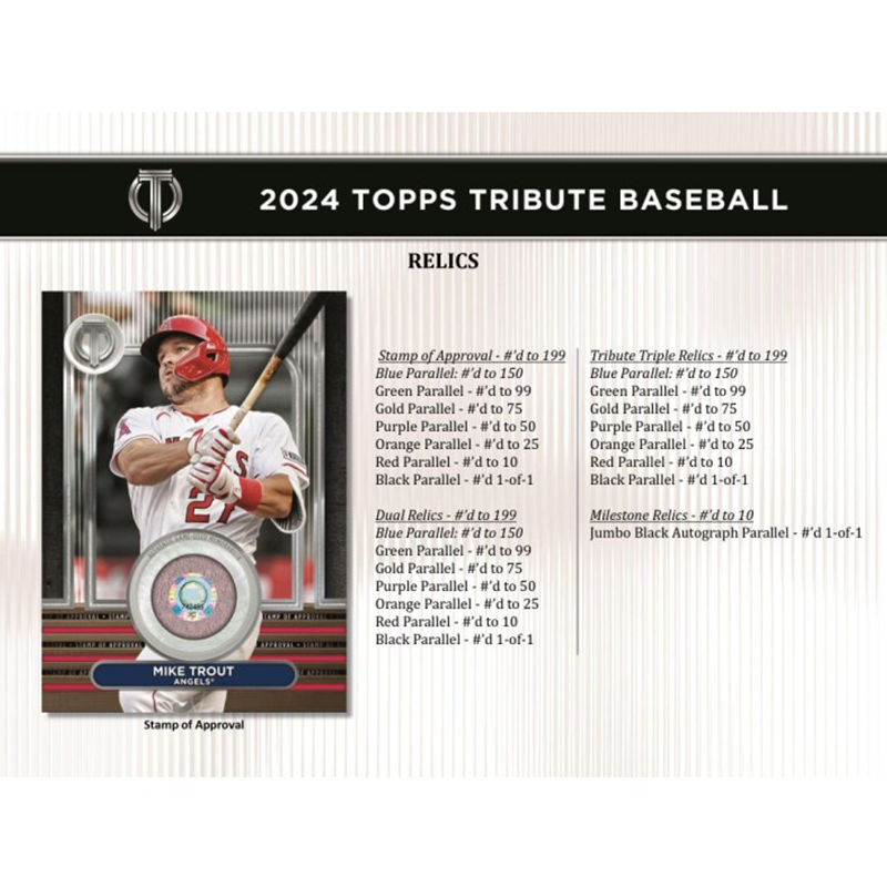 2024 Topps Tribute Baseball Hobby 6 Box Case