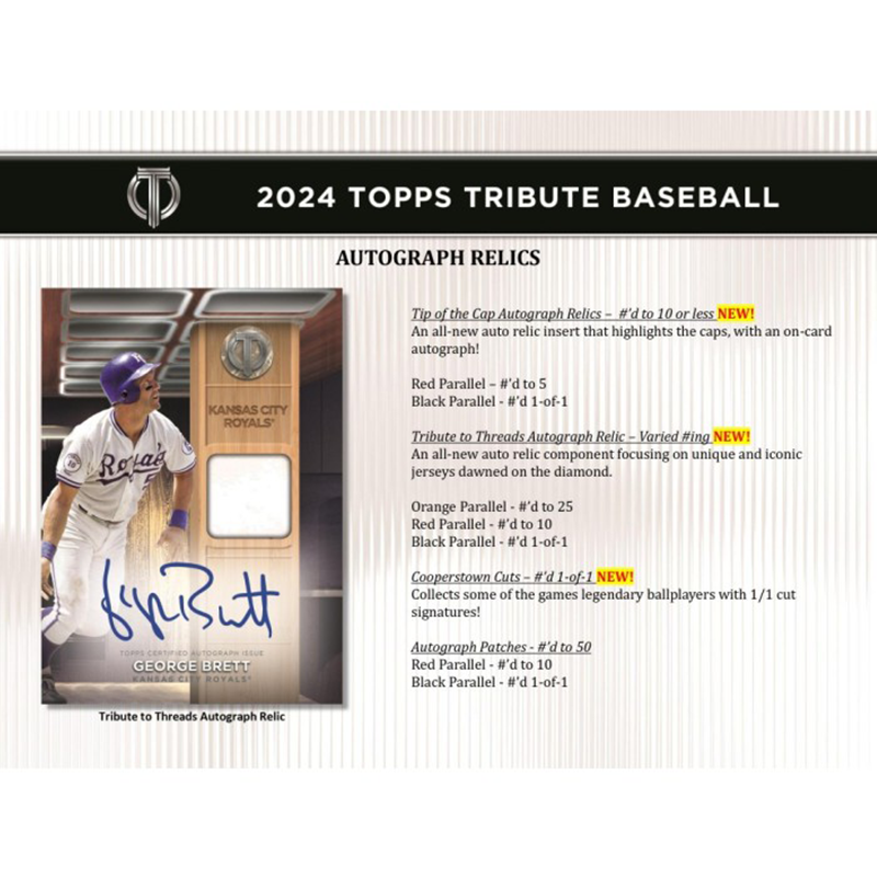 2024 Topps Tribute Baseball Hobby 6 Box Case