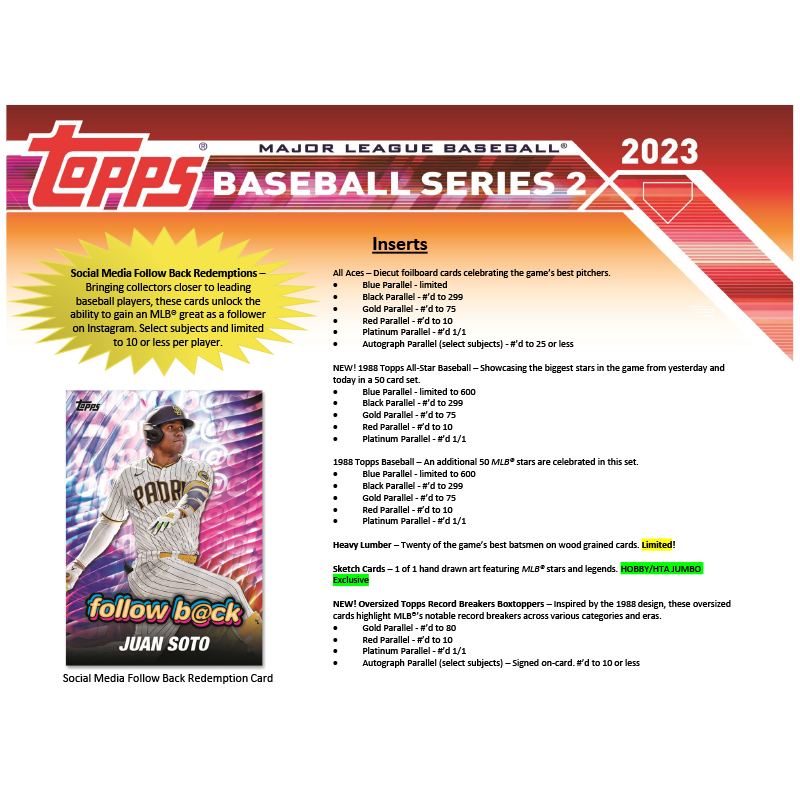 2023 Topps Series 2 Baseball Hobby Box