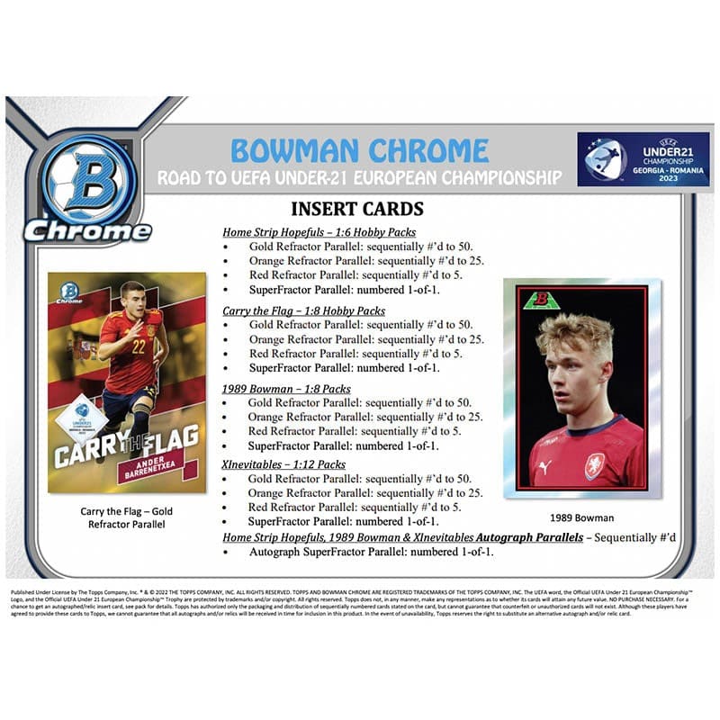 2022 Bowman Chrome Road to UEFA Under 21 European Championship Soccer Hobby Box