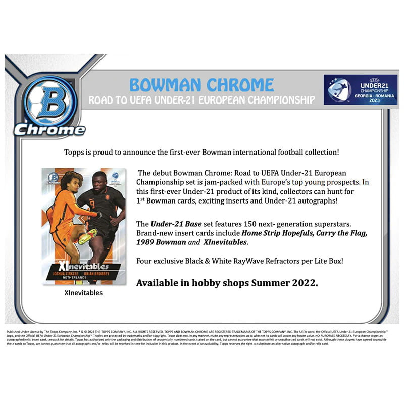 2022 Bowman Chrome Road to UEFA Under 21 European Championship Soccer Lite 16 Box Case