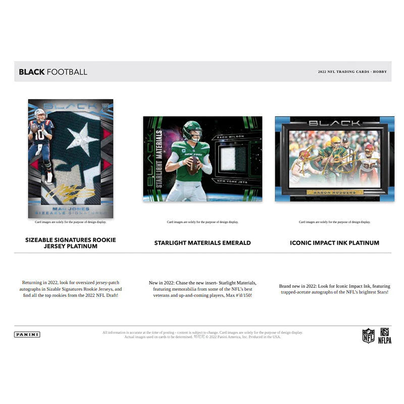 2022 Panini Black Football Hobby 12 Box Case