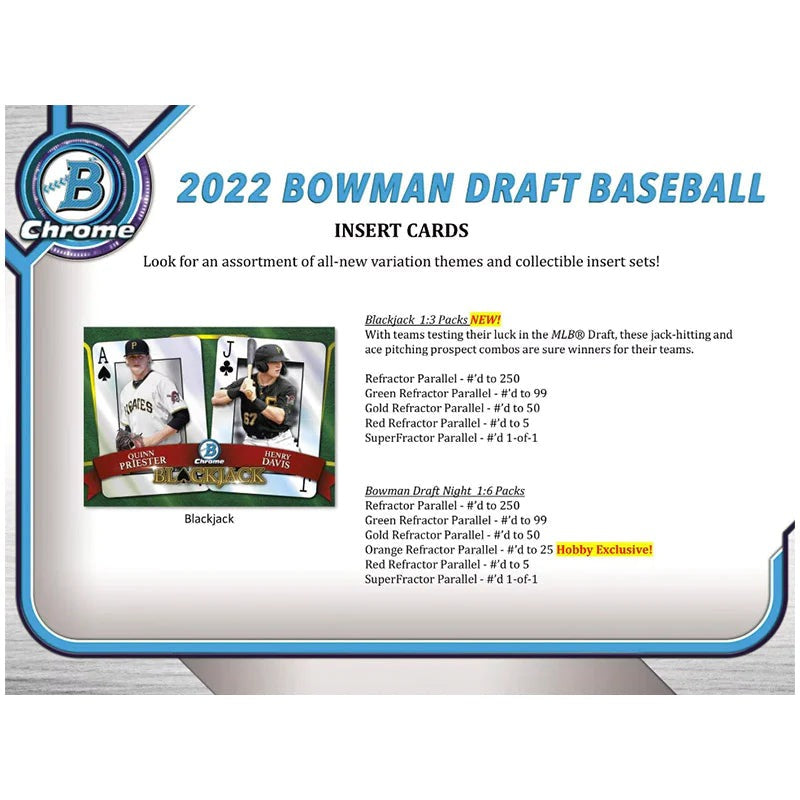 2022 Bowman Draft Baseball Jumbo Hobby Box