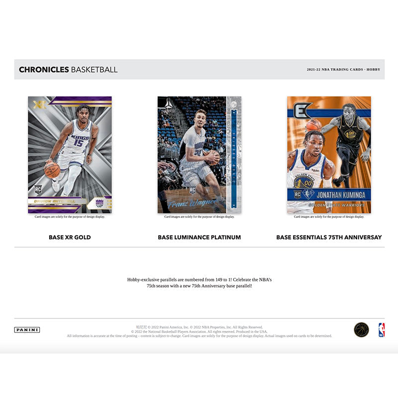 2021/22 Panini Chronicles Basketball Hobby 12 Box Case