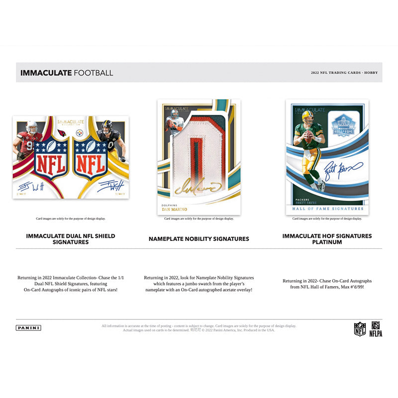 2022 Panini Immaculate Football Hobby 6 Box Case