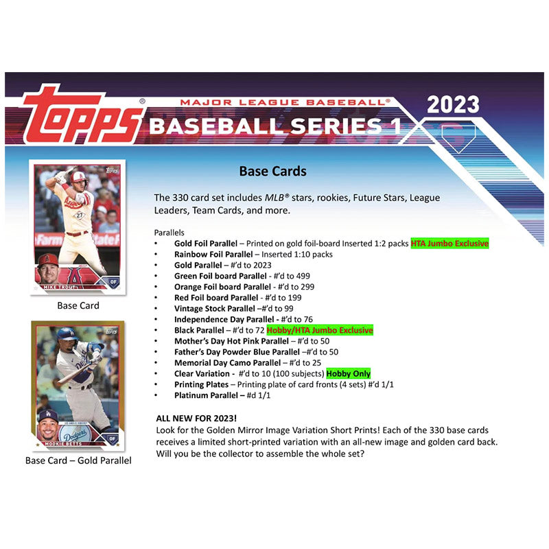 2023 Topps Series 1 Baseball Jumbo Box