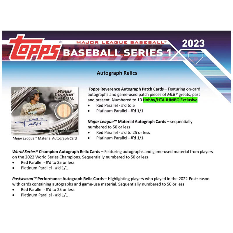 2023 Topps Series 1 Baseball Jumbo Box