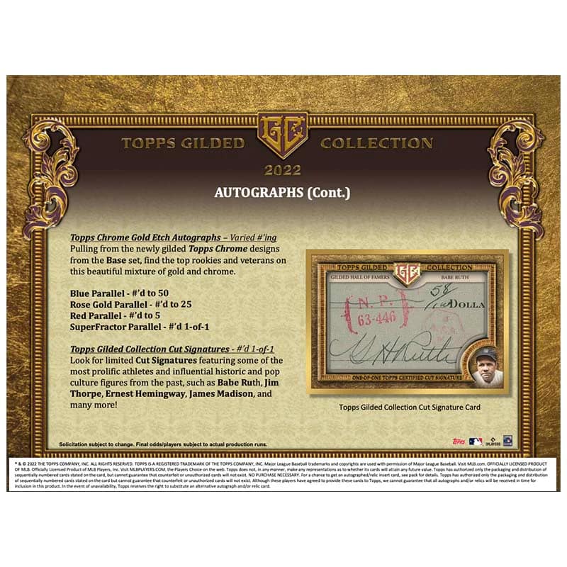 2022 Topps Gilded Collection Baseball Hobby Box